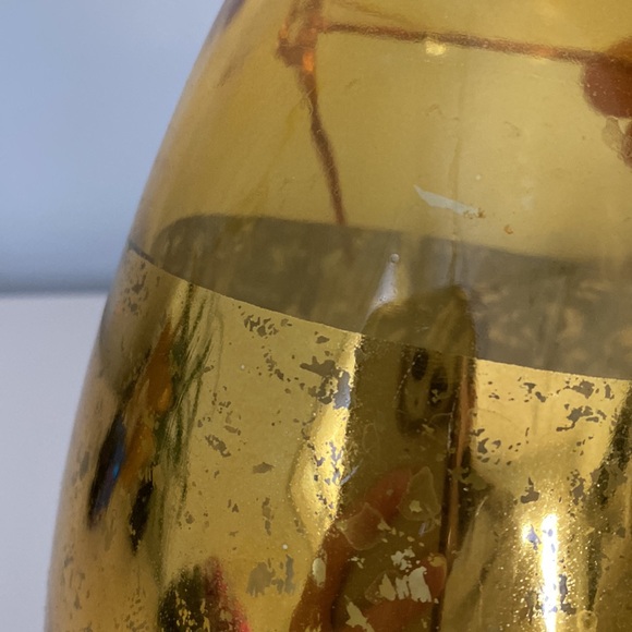 Amber gold coloured glass flower vase - Picture 4 of 4